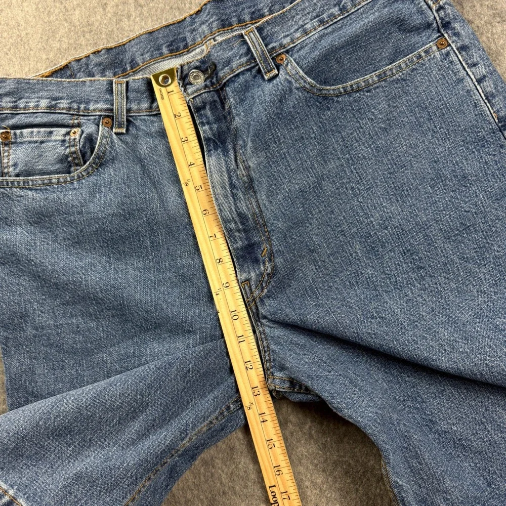 Levis Jean Shorts Mens 38 Blue 550 Relaxed Fit Cotton Denim Jorts Y2K Inseam 10